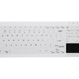 CHERRY Hygiene Compact Ultraflat Touchpad Keyboard with NumPad Fully Sealed Watertight USB White (FR)