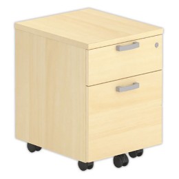 1 Caisson mobile mélamine hêtre 2 tiroirs monté