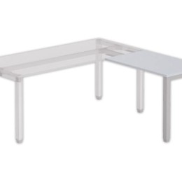 1 Retour BRUXELLES 98 x 60 plateau gris - pieds alu