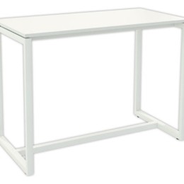 1 Table haute EASYDESK 150 x 75 cm pied blanc plateau blanc