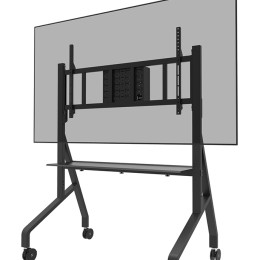 NEOMOUNTS FL50-575BL1 Support au sol mobile pour écran 65-110p - étagère multimédia incluse - installation rapide - TÜV