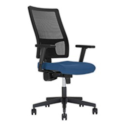 1 Siège Taktik synchr.,accotoirs assise gris bleu dos résille noir monté