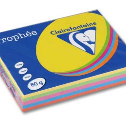 1 Ramette de 500 feuilles couleurs vivesassorties Trophée A4 80 g