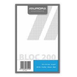1 Bloc brouillon 200 feuilles, 5x5 ft 13,5x21 cm