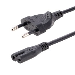 StarTech.com Câble d'Alimentation pour PC, 2m - Prise EU vers C7, 18AWG - Câble d'alimentation - Europlug (P) pour power IEC 60320 C7 - CA 250 V - 2.5 A - 2 m - noir