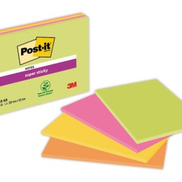 1 Lot de 4 Notes repositonnables Super sticky 20x14,9 cm - assortis