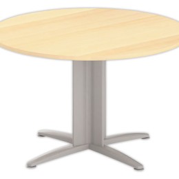 1 Table réunion ronde diam. 116cm hêtre/aluminium