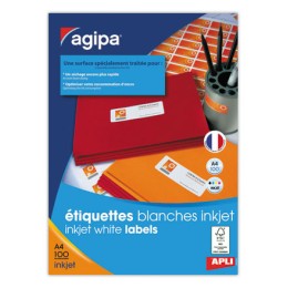 1 Boite de 100 Planches d'étiquettes jet d'encre 99,1x38,1 mm 1400 étiq/boîte