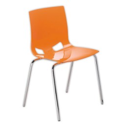 1 Chaise coque design Fondo orange