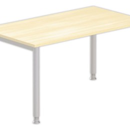 1 Table 160 x 80 hêtre - pieds aluminium