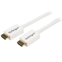 StarTech.com Câble HDMI haute vitesse Ultra HD 4k x 2k de 3m - Cordon HDMI vers HDMI CL3 pour installation murale - M/M - Blanc - Câble HDMI - HDMI mâle pour HDMI mâle - 3 m - double blindage - blanc