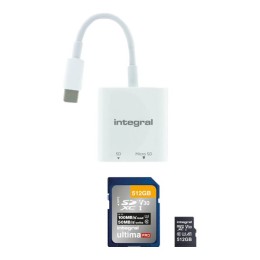 Integral - Lecteur de carte (microSD, microSDHC, microSDXC, SD, SDHC, SDXC, TransFlash) - USB-C 3.0