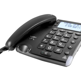 DORO Magna 4000 - Téléphone filaire avec ID d'appelant/appel en instance - noir