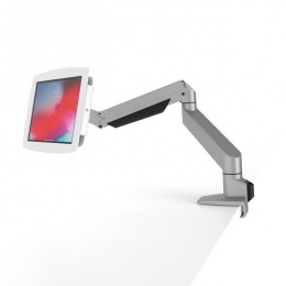 Compulocks iPad 10.2" Bras telescopique articulé argenté avec boîtier Space - Kit de montage (bras articulé, enceinte) - bras réglable - pour tablette - verrouillable - aluminium de haute qualité - blanc - Taille d'écran : 10.2" - pour Apple 10.2-inch iPa
