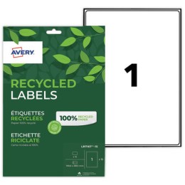 1 Boite de 15 planches étiquettes recyclées blanches199,6 x 289,1 mm