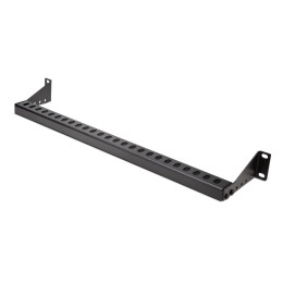 StarTech.com 1U Rack Mountable Cable Lacing Bar w/Adjustable Depth, Cable Support Guide For Organized 19" Racks/Cabinets, Horizontal Cable Guide For Patch Panels/Switches/PDUs - Barres de guidage pour câbles en rack (horizontal) - noir - 1U - 19"