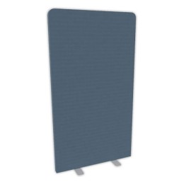 1 Cloison acoustique tissu gris pied plat argent 180 x 100 cm monté