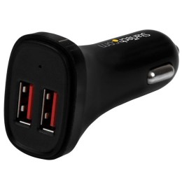 StarTech.com Chargeur de voiture double USB - Adaptateur allume cigare à 2 ports USB - Haute puissance (24 W/4,8 A) - Blanc - Adaptateur d'alimentation pour voiture - 24 Watt - 4.8 A - 2 connecteurs de sortie (USB) - noir - pour P/N: USBLT1MW, USBLT1MWS,