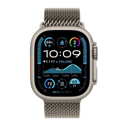Apple Watch Ultra 2 - 49 mm - titanium naturel - montre intelligente avec boucle milanaise - taille du bracelet : L - 64 Go - LTE, Wi-Fi 4, UWB, Bluetooth - 4G - 61.4 g
