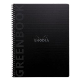 1 Cahier Rhodia polypropylène recyclé 160 pages A4+ Ligné. Noir