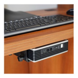 Ergotron - Support mini PC - montable sous bureau, montable sur poteau, montage sur rail mural, possibilité de montage sur support VESA - noir - pour Ergotron Bras pour écran NX, LX bi-écrans juxtaposés