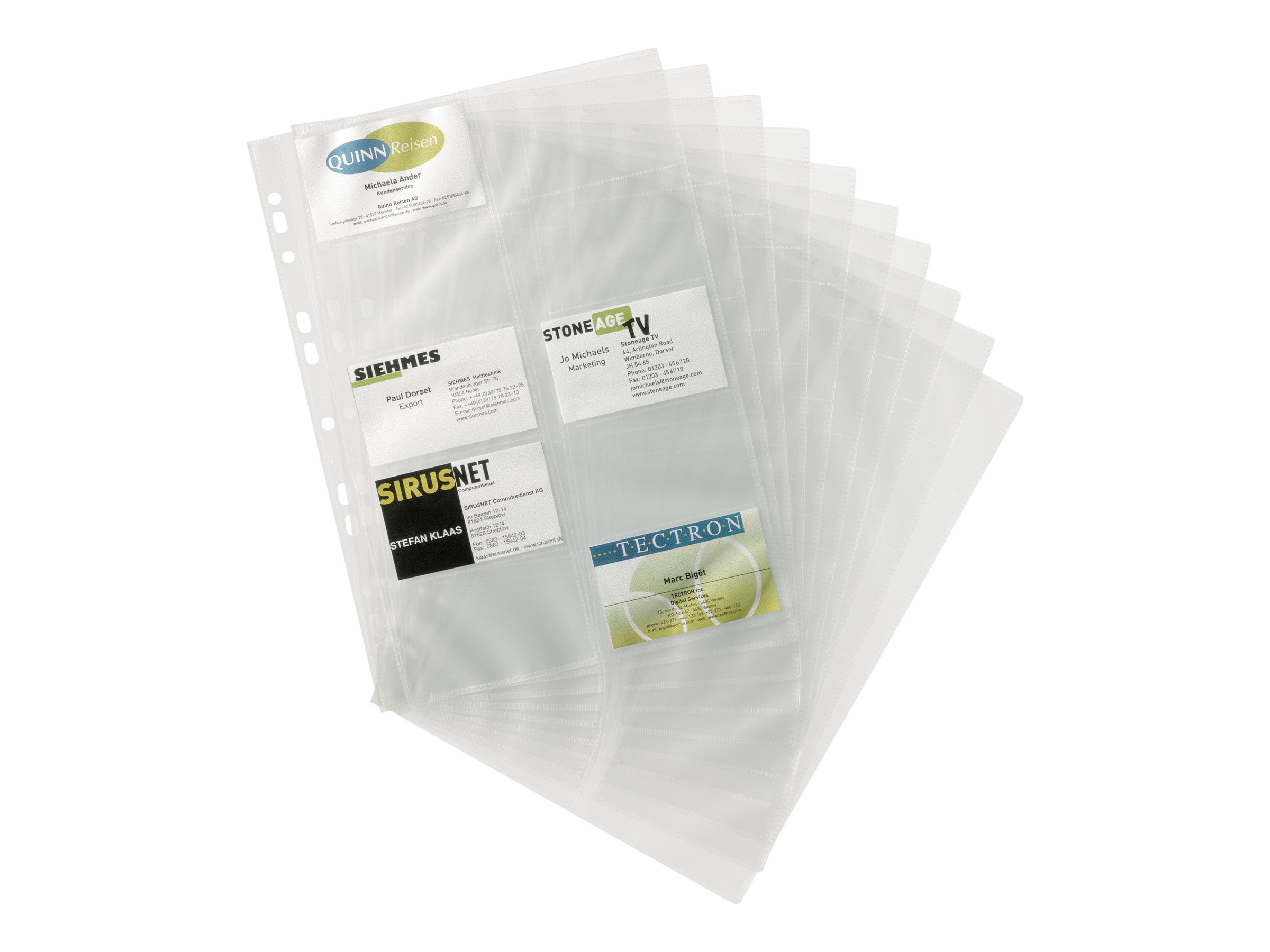 1 Sachet de 10 Pochettes cartes de visite pour classeur DURABLE Visifix format A4