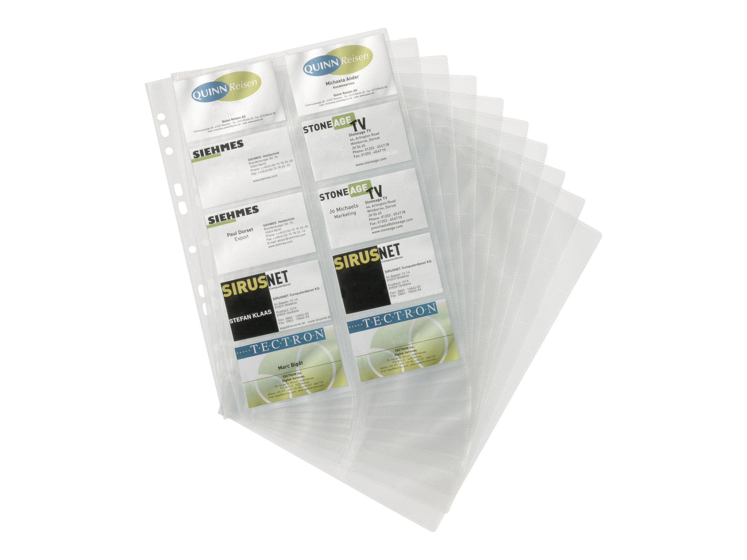 1 Sachet de 10 Pochettes cartes de visite pour classeur DURABLE Visifix format A4