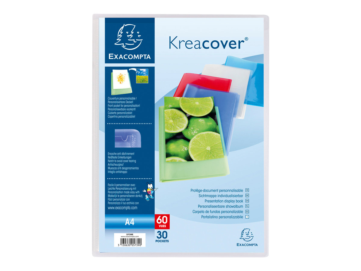 1 Lot de 5 Protège-documents personnalisables Kreacover - 40 poches - assort