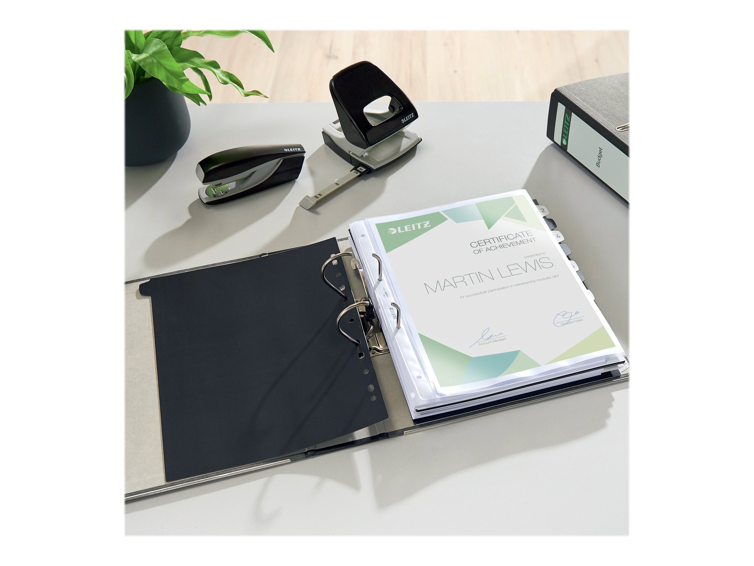 1 Classeur à levier LEITZ 180° - Dos 8 cm- marbré noir