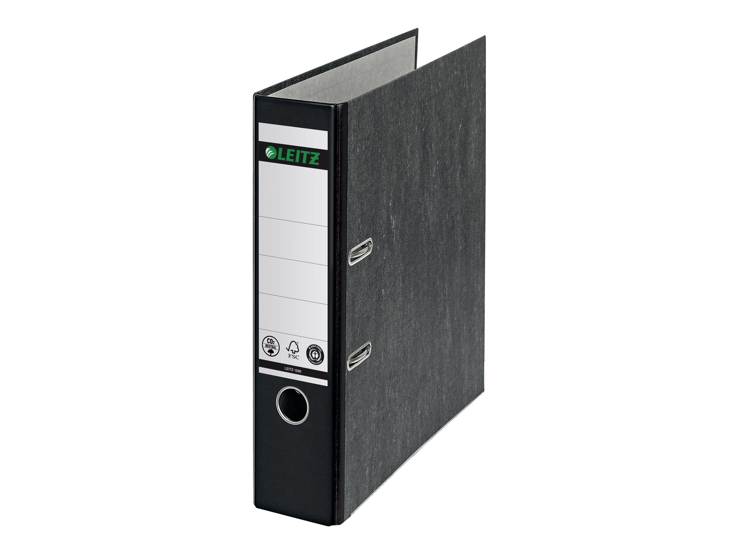 1 Classeur à levier LEITZ 180° - Dos 8 cm- marbré noir