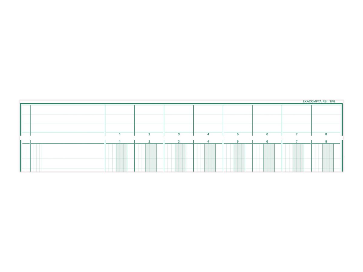 1 Piqûre comptable à tête paresseuse 31 lignes - 8 colonnes sur 1 page