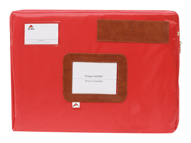 1 Pochette courrier à soufflet L 42xP 5xH32 cm rouge en polyester