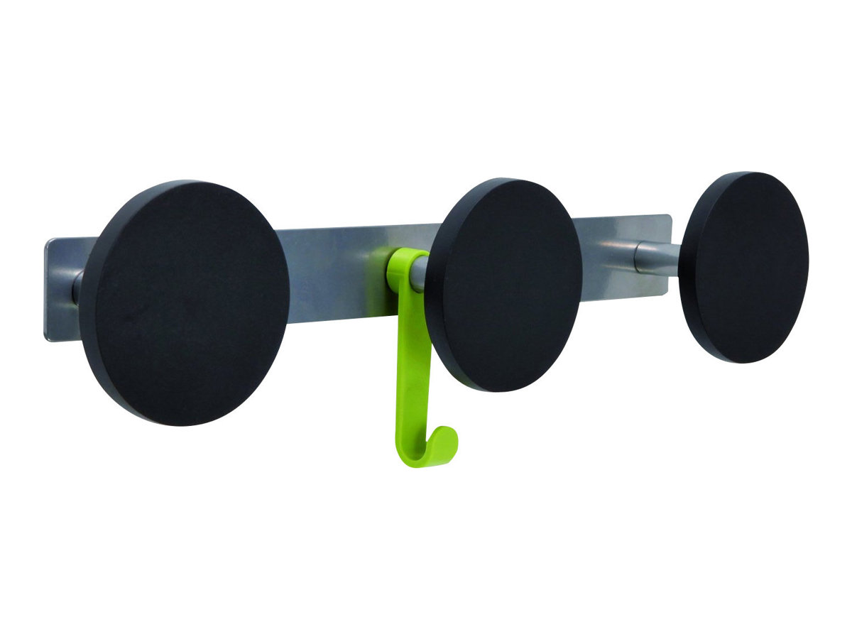 1 Patère à visser - 3 têtes alu et noir