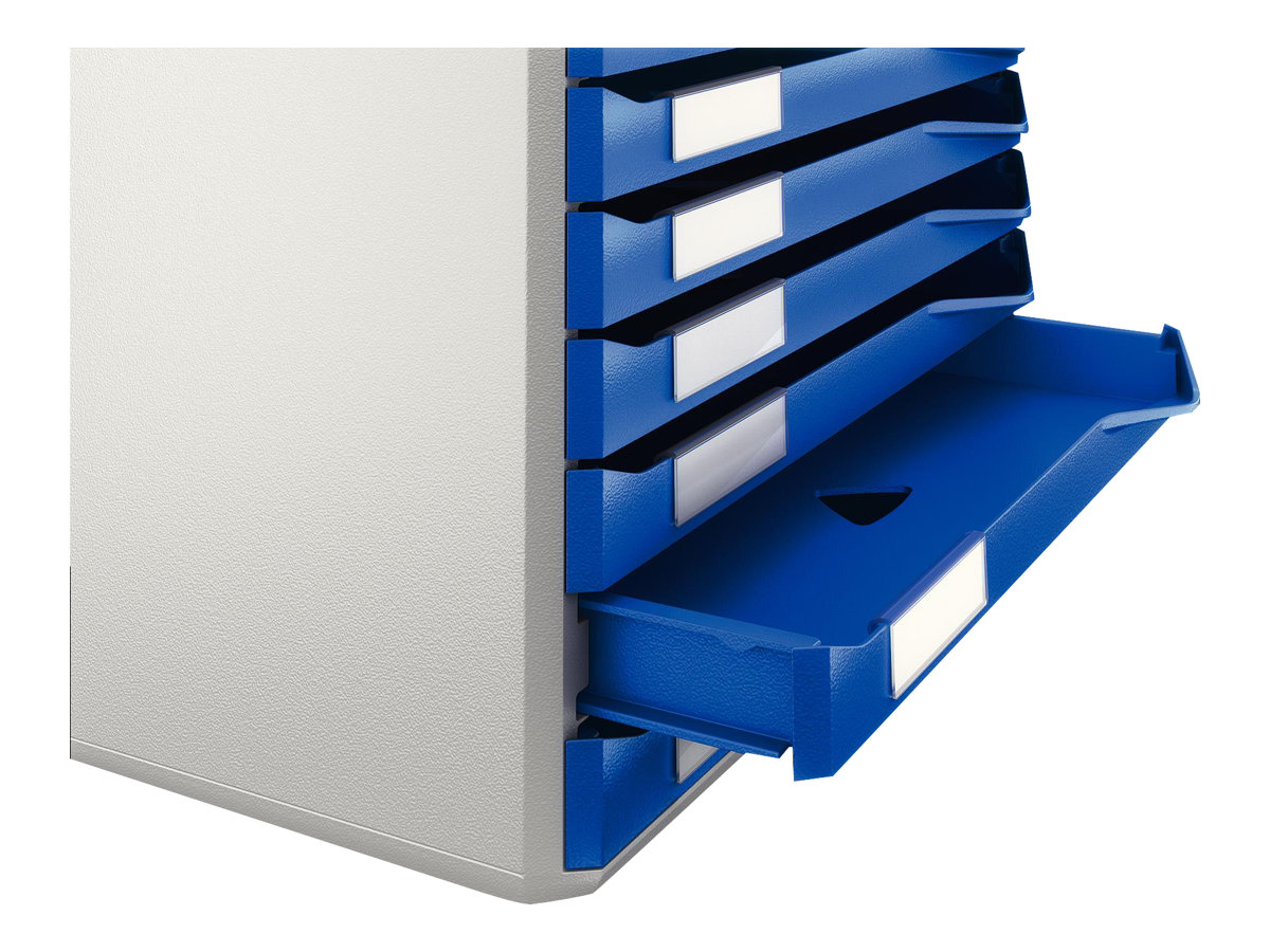1 Module de classement 10 tiroirs LEITZ corps gris, tiroir bleu