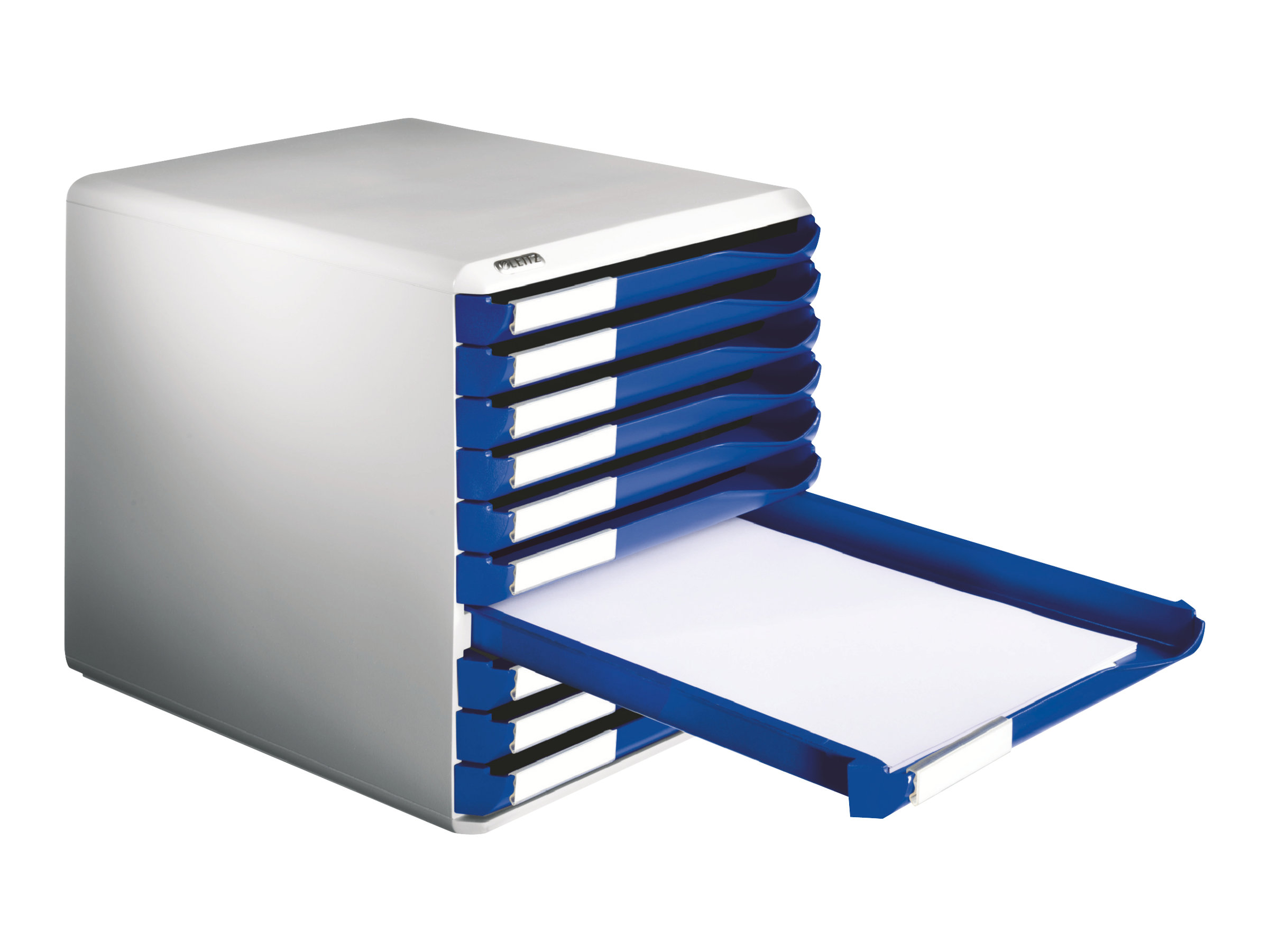 1 Module de classement 10 tiroirs LEITZ corps gris, tiroir bleu