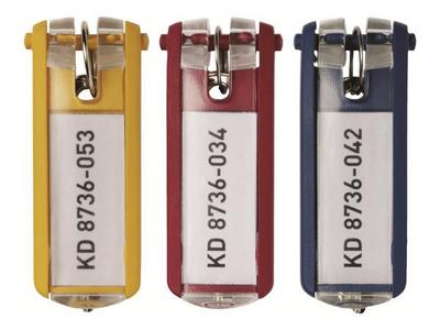 1 Sachet de 6 Portes clés DURABLE Key Clip pour armoire Key Box