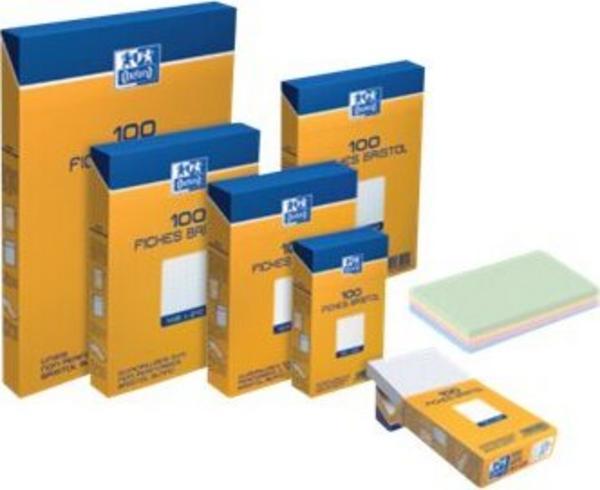 1 Etui de 100 Fiches bristol couleurs assorties 5x5 21x29,7 cm, 210g