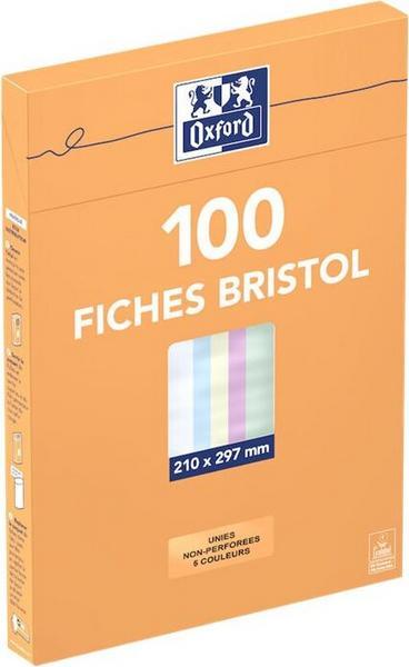 1 Etui de 100 Fiches bristol couleurs assorties 5x5 21x29,7 cm, 210g