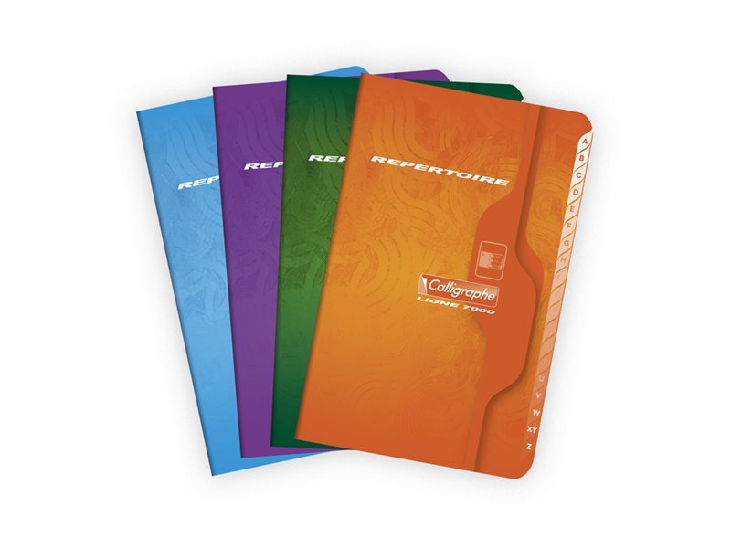 1 Répertoire piqûre Calligraphe 9x14 cm,5x5, 70g, 96 pages