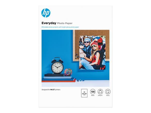 HP Papier photo Everyday, brillant, 200 g/m2, A4 (210 x 297 mm), 100 feuilles