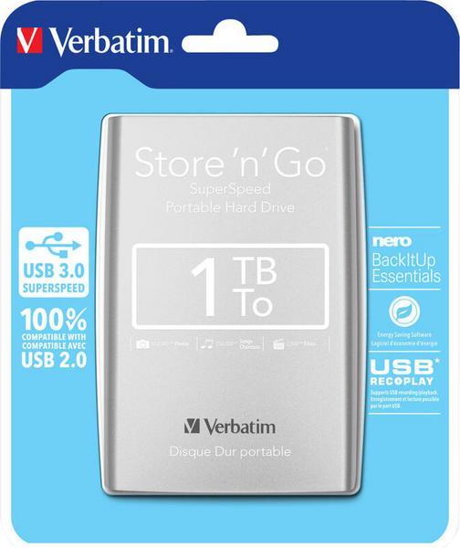 Verbatim Store 'n' Go USB 2.0 Portable Hard Drive 1TB disque dur externe 1 To 5400 tr/min Noir
