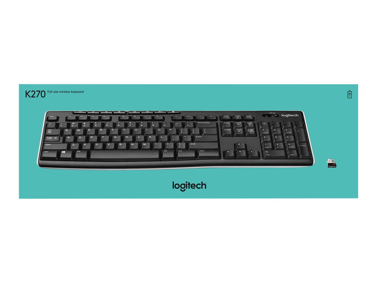 Logitech Wireless Keyboard K270 clavier Maison RF sans fil AZERTY Français Noir