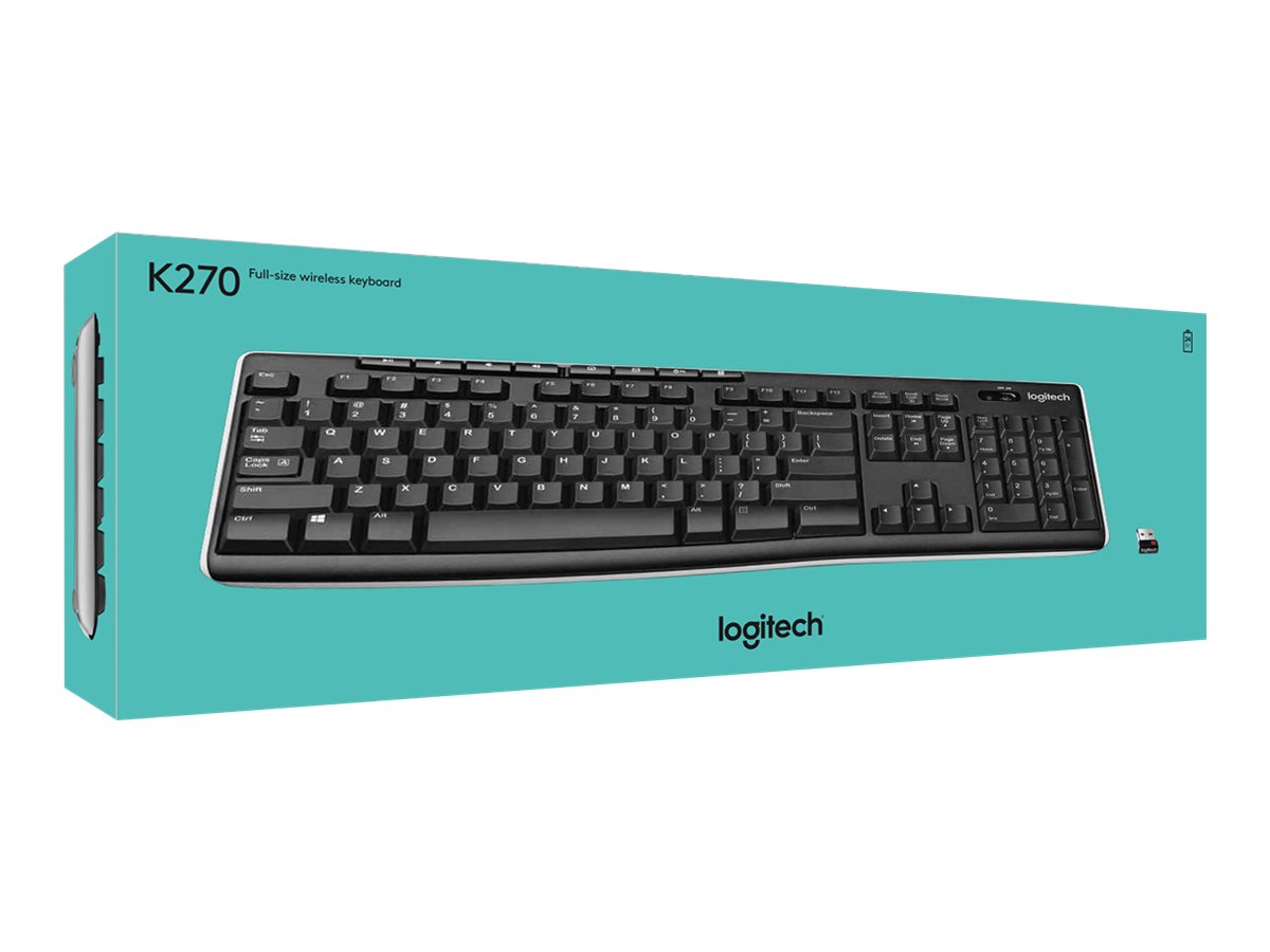Logitech Wireless Keyboard K270 clavier Maison RF sans fil AZERTY Français Noir