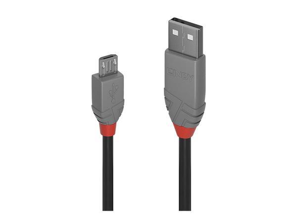 Lindy 36732 câble USB USB 2.0 1 m USB A Micro-USB B Noir, Gris