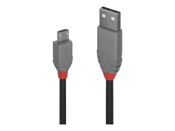 Lindy 36732 câble USB USB 2.0 1 m USB A Micro-USB B Noir, Gris