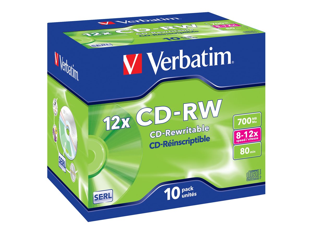 Verbatim CD-RW 12x 700 Mo 10 pièce(s)
