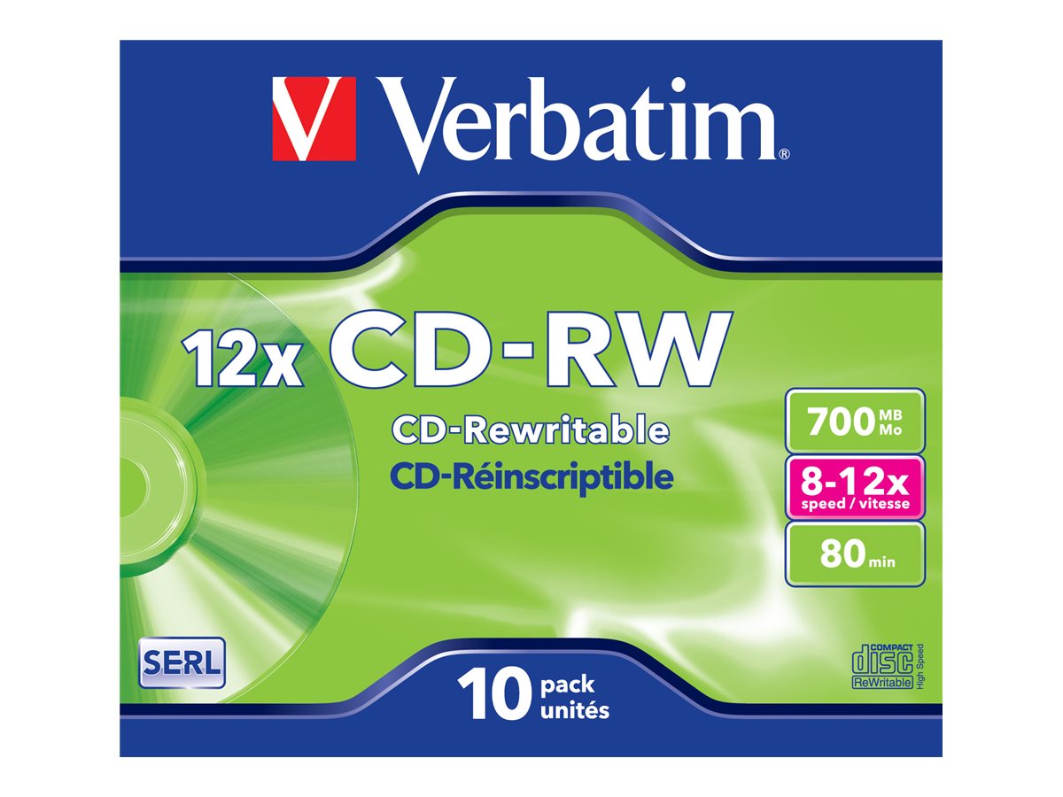Verbatim CD-RW 12x 700 Mo 10 pièce(s)