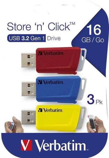 Verbatim Clé USB Store 'n Click 3 x 16 Go Rouge / Bleu / Jaune