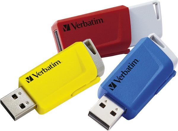 Verbatim Clé USB Store 'n Click 3 x 16 Go Rouge / Bleu / Jaune