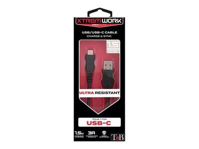 1 XTREM WORK - Câble renforcé USB-A versUSB-C - 1,5m